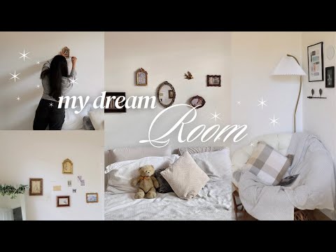 redecorating my room 🪞🦢 (cozy, bookish, light academia inspired)