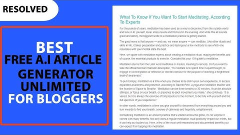 Free article generator | unique article generator tool for blogging [make money with free content]