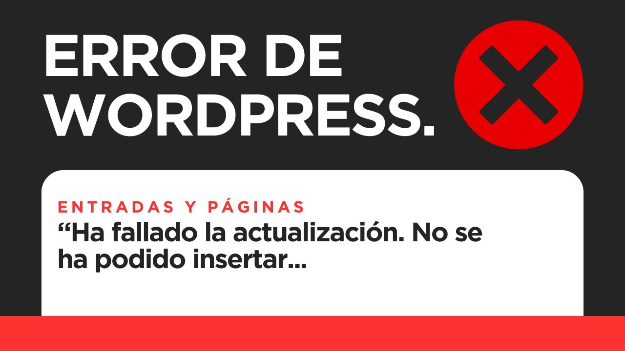 ERROR Ha fallado la actualización. No se ha podido insertar la entrada ...