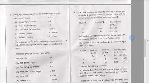 accounting for managerial decision mcom ist year kuk dde old exam paper 1  2