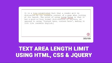 Jquery Simple Textarea Character Counter | Jquery Limit Characters Input | Jquery Limit Characters