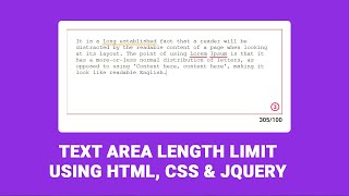 Jquery Simple Textarea Character Counter | Jquery Limit Characters Input | Jquery Limit Characters