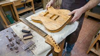 Process of Making Hand-Crafted Custom Electric Guitar. Specialist Guitar Workshop.
