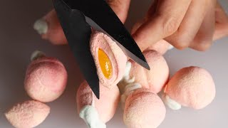 ASMR Very Soft Marshmallows Cutting Sounds 세상에서 가장 푹신폭신한 마시멜로우 자르기 ASMR