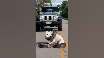 😱🐍Python Vs Dog Fight Badly On Road😱🐍 #animals #animal #dog #nature #fight #short #trending