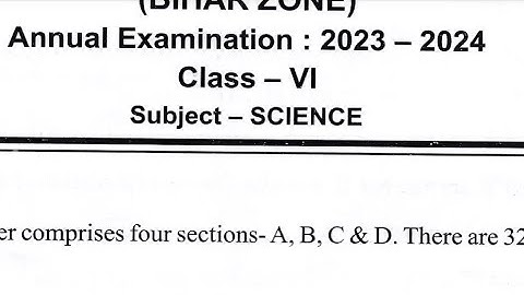 Class6 Science Question Paper Annual Examination Session 2023-24