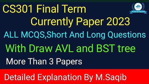 cs301 final term currently paper 2023|cs301 final term preparation 2023|cs301 final term 2023