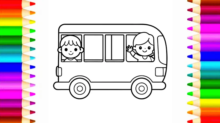 How to Draw a School Bus| Easy Step By Step drawing for kids| School Bus With Students Drawing | #of