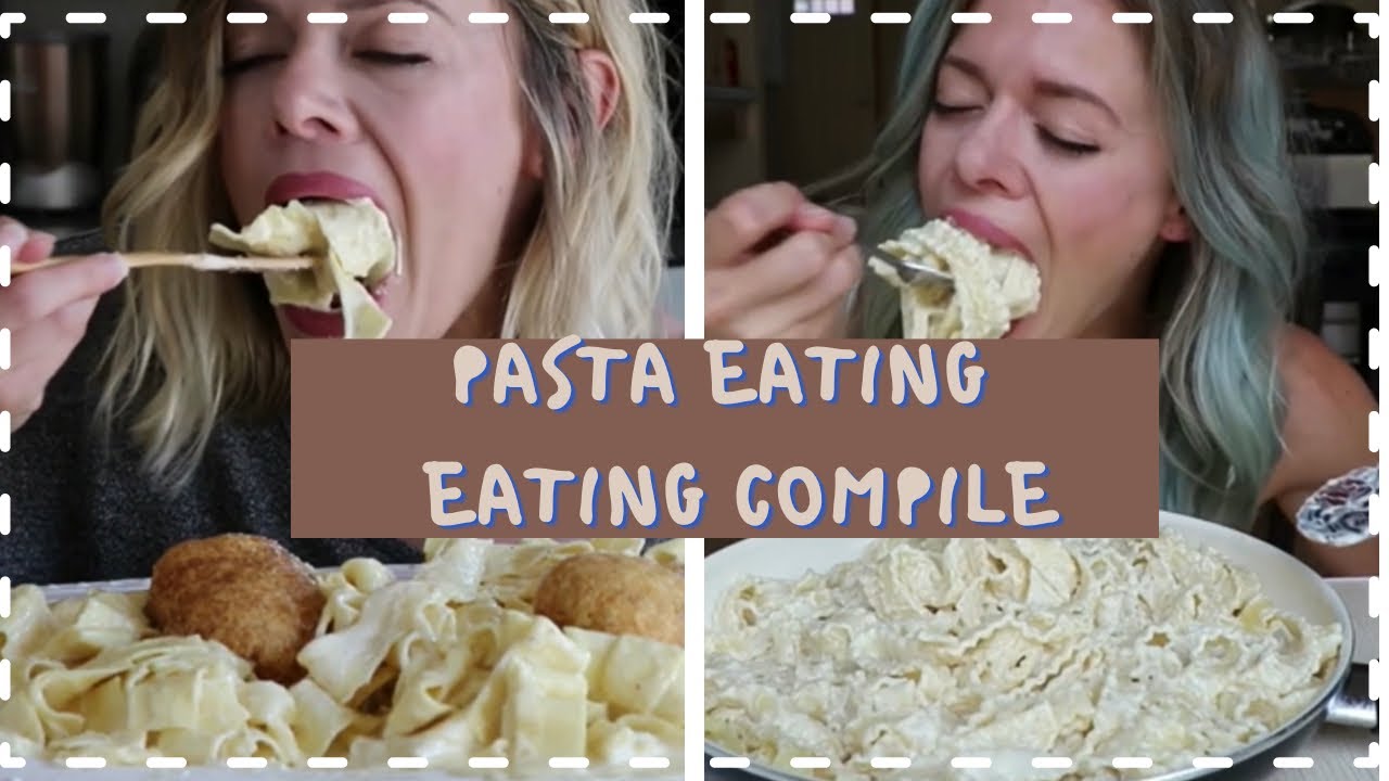 THE HUNGER DIARIES || PASTA FETTUCINE ALFREDO BEEF MUKBANG COMPILE