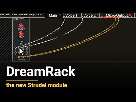 DreamRack modular synth for web audio: the new Strudel module