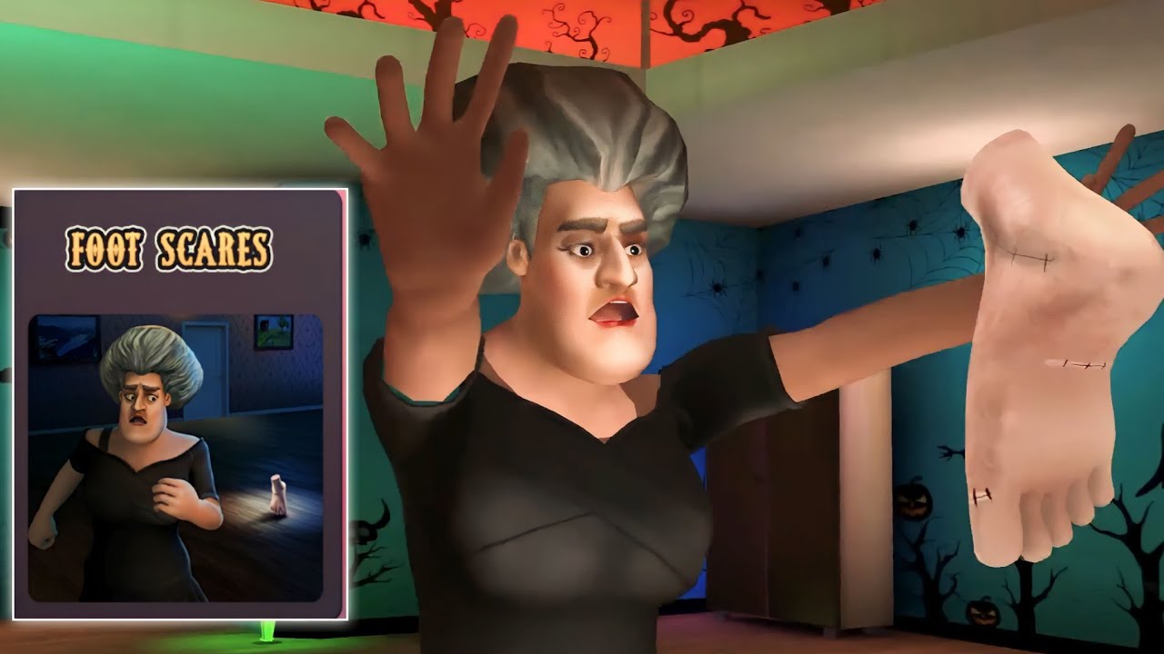 scary teacher 3d foot scares || give miss t a bite of being a bad friend