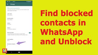 How to see all the blocked contacts in WhatsApp and unblock them (WhatsApp blocked contact list) screenshot 2