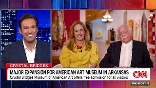CNN interview with Olivia Walton and Moshe Safdie on major Crystal Bridges Museum expansion.