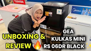 UNBOXING & REVIEW 🔥 GEA Kulkas Mini RS 06DR Black | Stylish, Hemat Listrik, Cantik!
