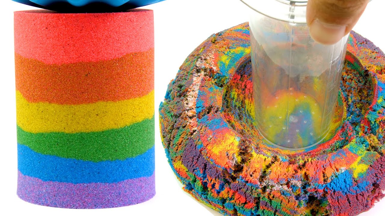 Kinetic Sand, Rainbow Mix Set with 3 Colours of Kinetic Sand
