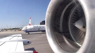 Full Engine View: Startup, Takeoff and Landing. Fokker 70. Wien to Minsk. Flight OS687