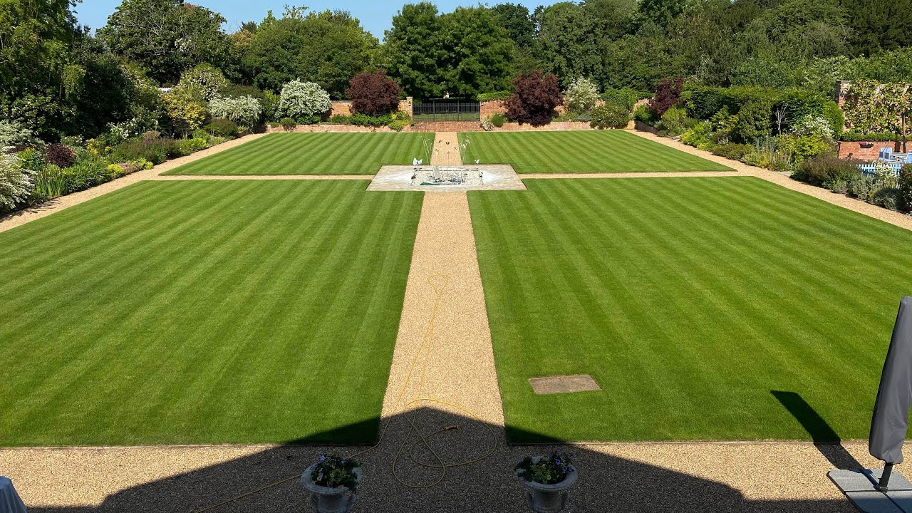 Preparing the ground and laying turf on a grand scale - YouTube