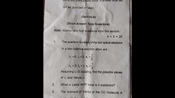 M.Sc 2 sem Atomic & Molecular Physics question paper 2022 sri dev suman university Physics question