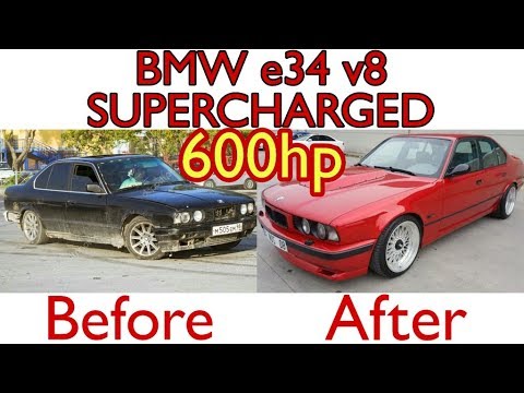 Видео: 600HP BMW e34 540i V8 SUPERCHARGED - m60b40  eaton m112