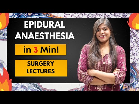 Epidural anaesthesia - Definition | Clinical Features and Management | Surgery Lecture and Notes