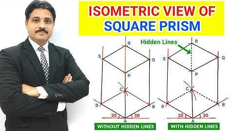HOW TO ISOMETRIC VIEW OF SQUARE PRISM IN ENGINEERING DRAWING IN HINDI