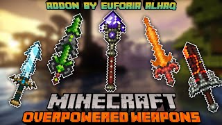 Minecraft Weapons Mod - EuForia Overpowered Weapons V1.7 [22 Unique Skills] Addon MCPE Showcase