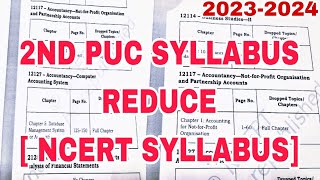 2nd puc COMMERCE 2024 SYLLABUS REDUCE, ACCOUNTS, BUSINESS, AND ECONOMICS