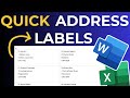 Create Address Labels FASTER with Mail Merge in Word