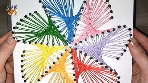 HƯỚNG DẪN LÀM TRANH CHỈ ĐINH CHONG CHÓNG 7 MÀU RỰC RỠ | HOW TO DO STRING ART