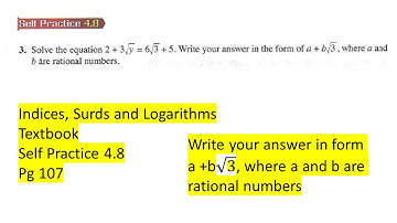 Indices Surds and Logarithms self practice 4.8 Q3 add maths form 4 latih diri 4.8 tingkatan 4