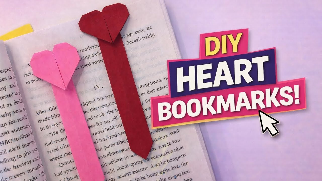 Easy Heart Bookmark - Paper Craft Tutorial ❤️💕 