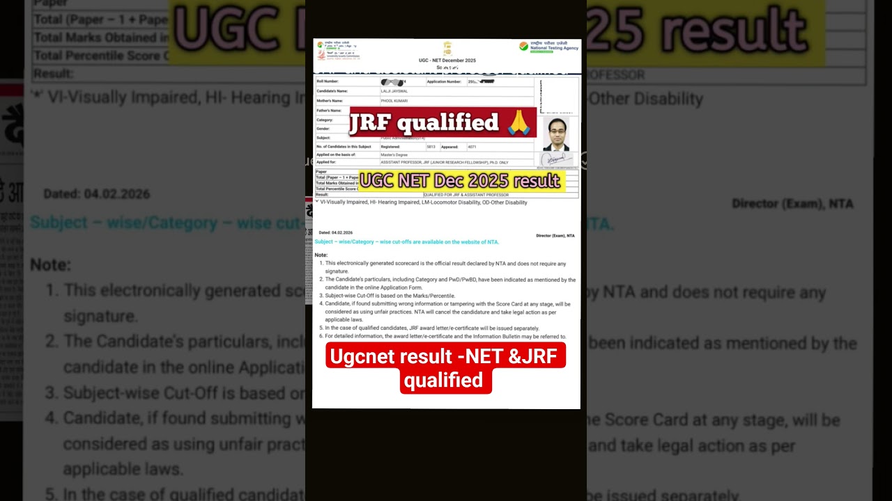 UGC NET JRF Result 2025 😱 | NTA Scorecard Out | Hard Work Pays