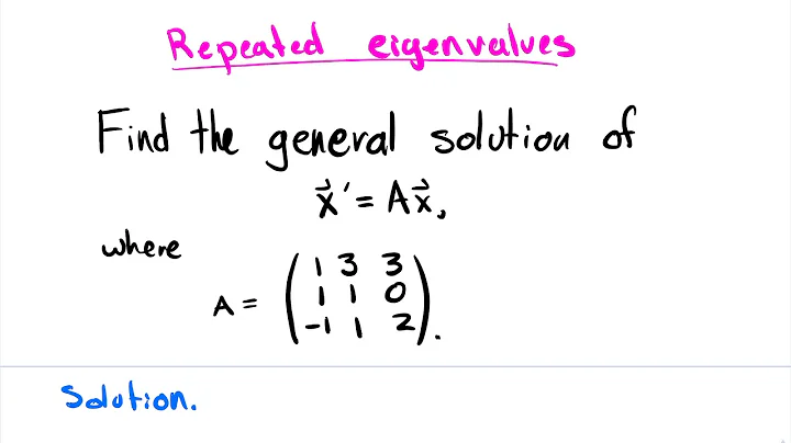 Using eigenvalue method with repeated e.v. (Solving a system of ODEs)