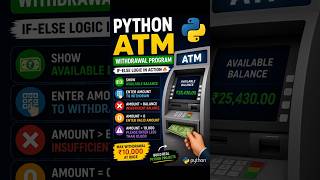 Python ATM Withdrawal Program 💳 | If-Else Conditions in Python 🐍 | Beginner Project #shorts #python