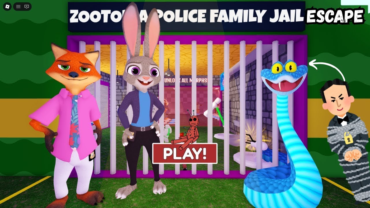 ZOOTOPIA POLICE FAMILY PRISON RUN ESCAPE! Gameplay 