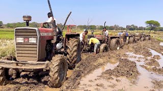 John Deere Swaraj Eicher Massey ferguson tractors stuck in mud | tractor videos |