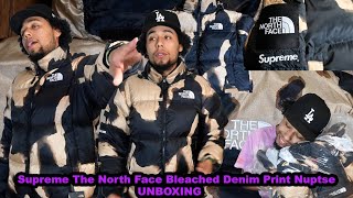 Supreme The North Face Bleached Denim Print Nuptse (UNBOXING) Week 17 FW21
