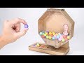 Cardboard DIY Rotating gum machine　ガム福引機の作り方！