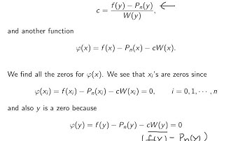ch2 7: Error Theorem for Polynomial Interpolation. Wen Shen