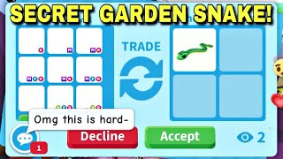 OMG! WHY THIS SECRET GARDEN SNAKE WORTH A LOT! BIG LOSE FOR ME? + GOT A DIAMOND BUTTERFLY!#adoptme