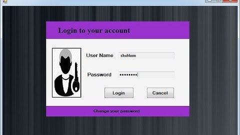 How to create Login Window in visual studio 2010