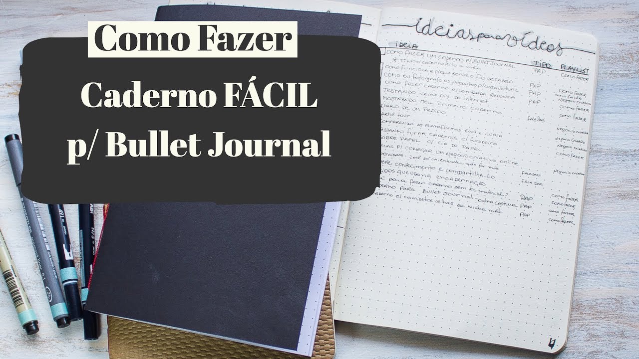 Como fazer Caderno para Bullet Journal fácil - Feito a Mão