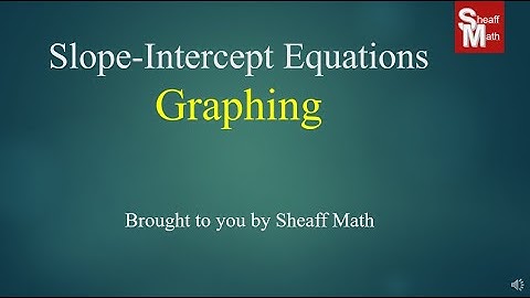 Graphing Slope-Intercept Equations - Sheaff Math
