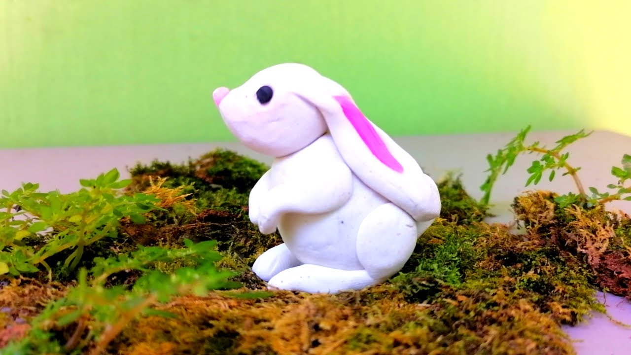 Make clay art rabbit | clay art | Simple clay animals | simple rabbit ...