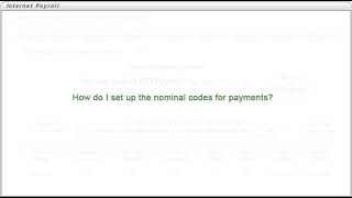 How do I set up the nominal codes for payments?