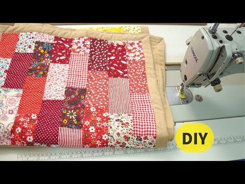 Sewing with scraps: How to make a patchwork carpet 