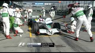 Rubens Barrichello INSANELY Revving His V8 Honda While Serving a Stop/Go Penalty