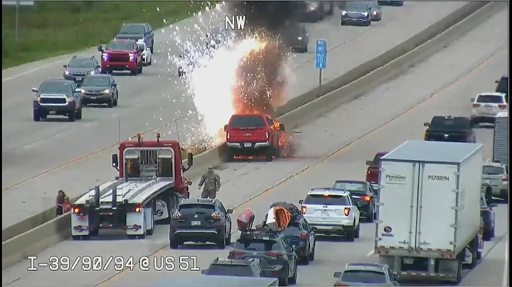 Crews respond to truck on fire on Interstate