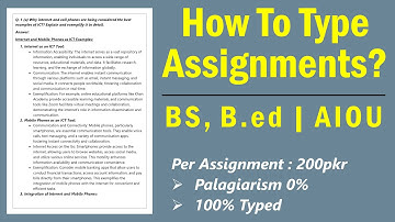 How to Type Assignments?|BS,BBA,B.Ed|AIOU