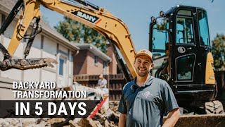 SANY SY35U Mini Excavator In Action: Five Day Backyard Transformation Case Study